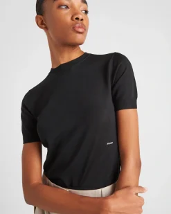 Mujer Prada TEJIDOS DE PUNTO^Jersey Con Cuello Redondo En Lana Peinada