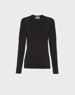 Mujer Prada ROPA^Jersey Cuello Redondo De Poliéster Reciclado
