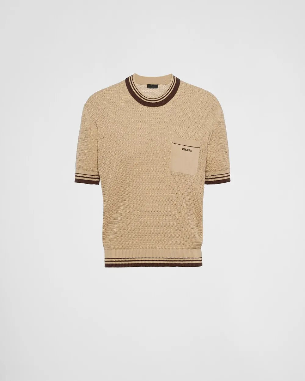 Hombre Prada TEJIDOS DE PUNTO^Jersey De Algodón Con Cuello Redondo