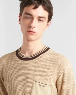 Hombre Prada TEJIDOS DE PUNTO^Jersey De Algodón Con Cuello Redondo