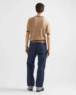 Hombre Prada TEJIDOS DE PUNTO^Jersey De Algodón Con Cuello Redondo