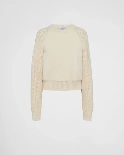 Mujer Prada TEJIDOS DE PUNTO^Jersey De Alpaca Con Cuello Redondo