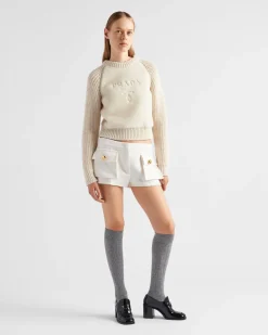 Mujer Prada TEJIDOS DE PUNTO^Jersey De Alpaca Con Cuello Redondo