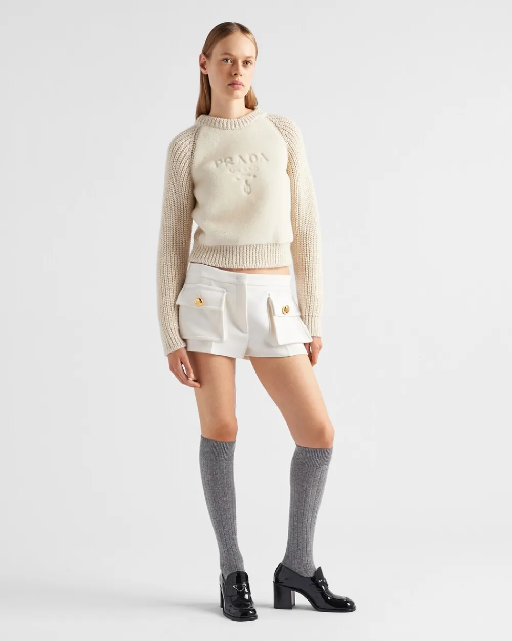 Mujer Prada TEJIDOS DE PUNTO^Jersey De Alpaca Con Cuello Redondo