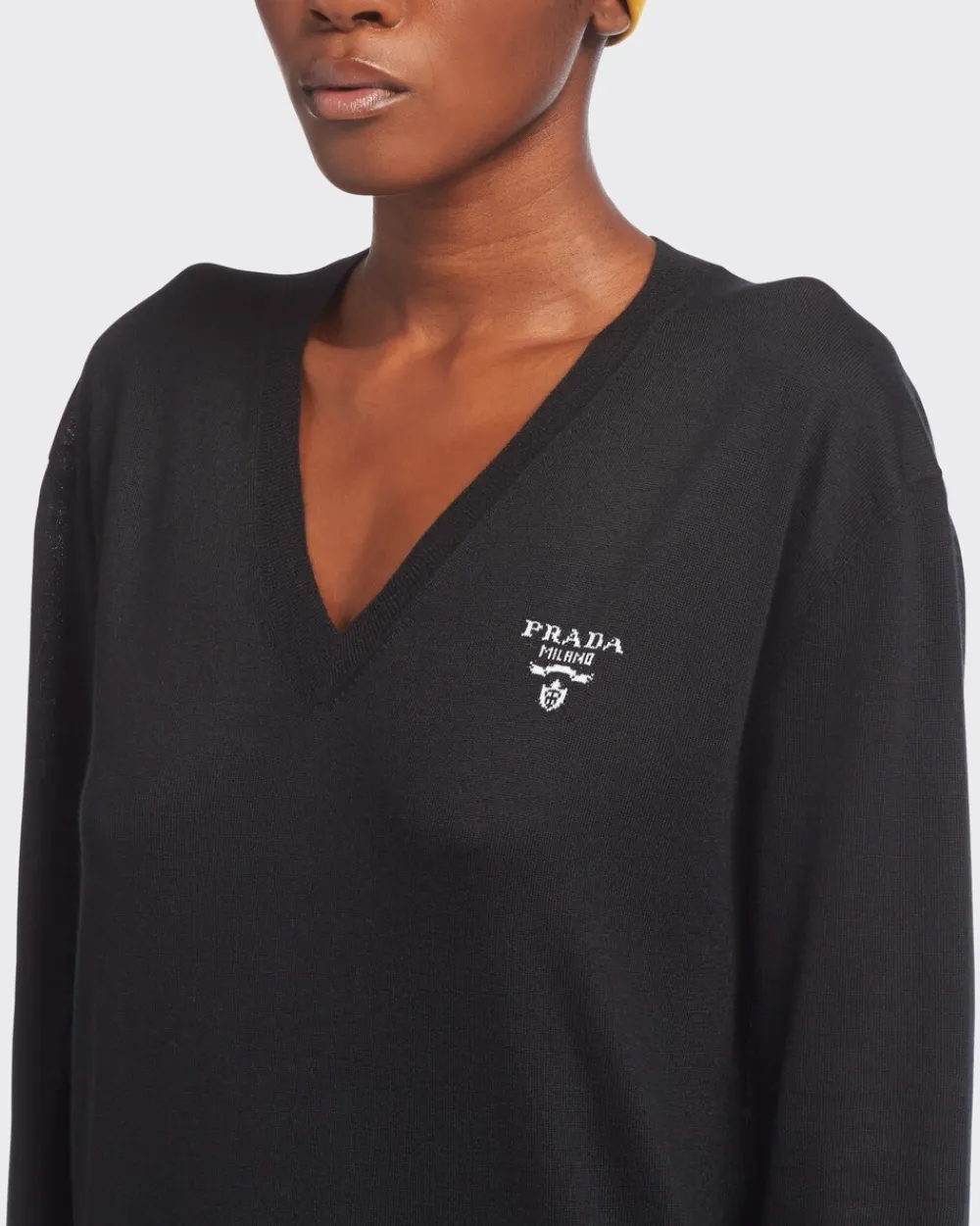 Mujer Prada TEJIDOS DE PUNTO^Jersey De Cachemir Con Cuello De Pico