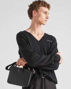 Hombre Prada TEJIDOS DE PUNTO^Jersey De Cachemir Con Cuello En Pico
