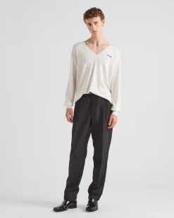 Hombre Prada TEJIDOS DE PUNTO^Jersey De Cachemir Con Cuello En Pico
