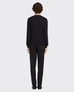 Hombre Prada TEJIDOS DE PUNTO^Jersey De Cachemir Suave Con Cuello Redondo