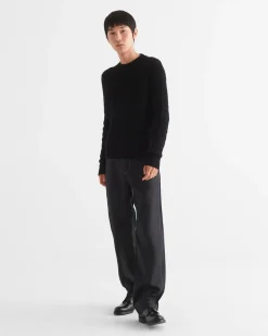 Hombre Prada TEJIDOS DE PUNTO^Jersey De Cachemir Y Lamé Con Cuello Redondo