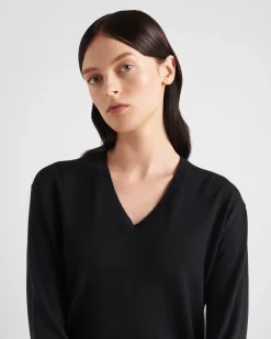 Mujer Prada TEJIDOS DE PUNTO^Jersey De Cachemir Y Lana