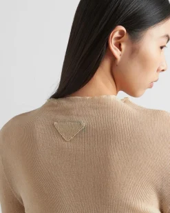 Mujer Prada TEJIDOS DE PUNTO^Jersey De Cuello Alto De Algodón