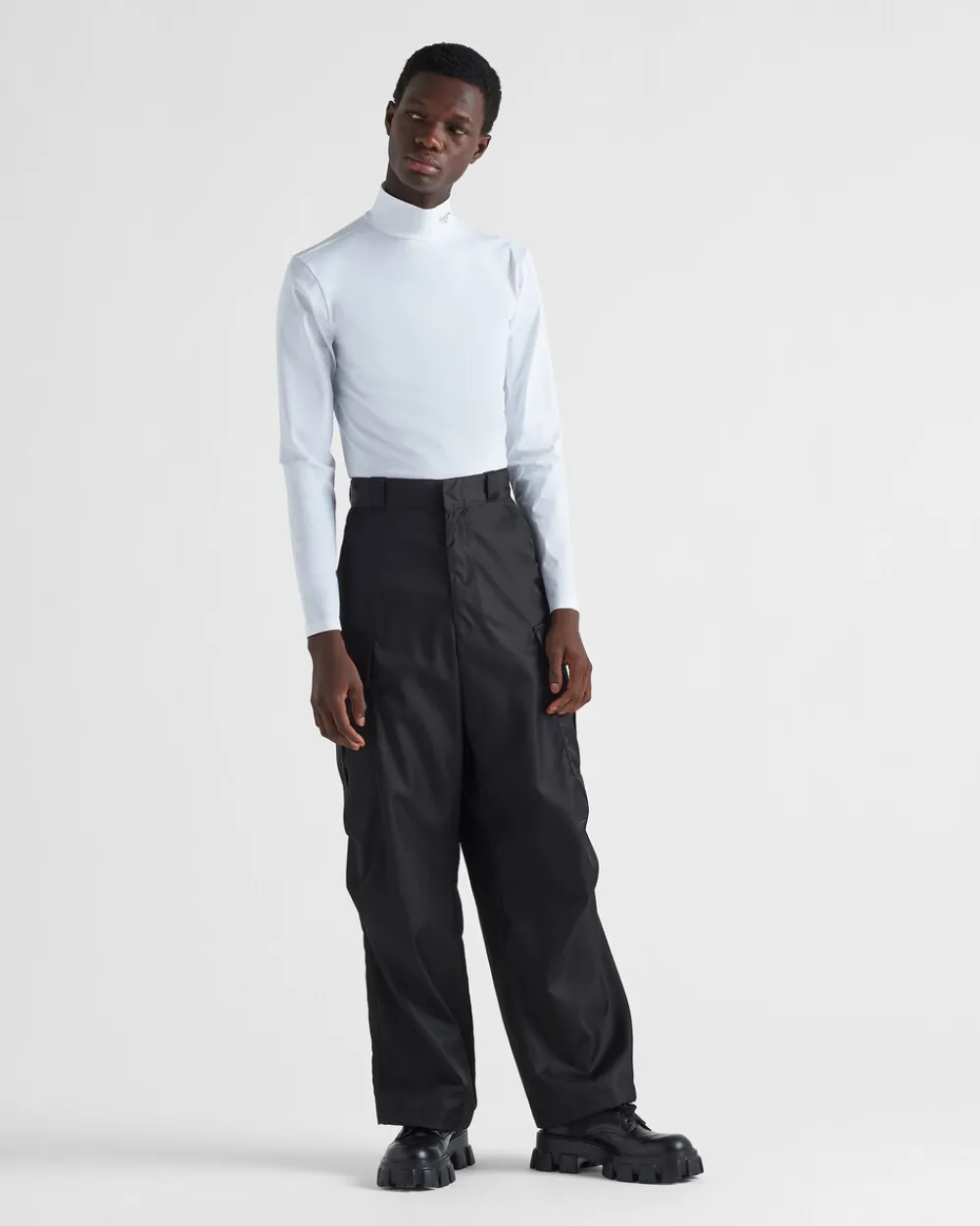 Hombre Prada CAMISETAS Y POLOS^Jersey De Cuello Alto De Algodón Elástico