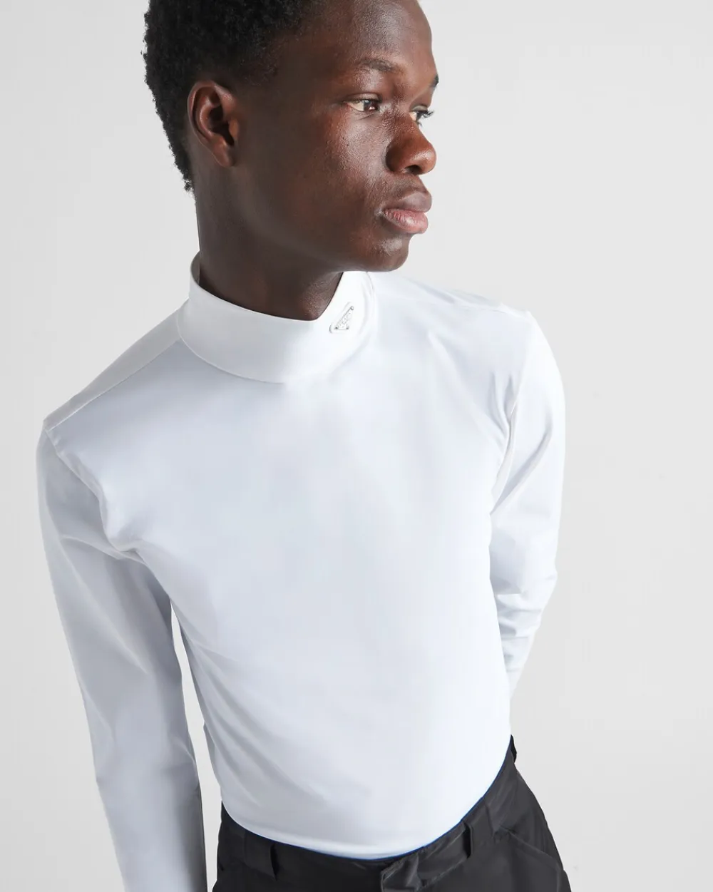 Hombre Prada CAMISETAS Y POLOS^Jersey De Cuello Alto De Algodón Elástico