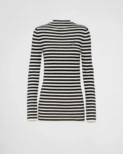 Mujer Prada TEJIDOS DE PUNTO^Jersey De Cuello Alto De Lana Superfina