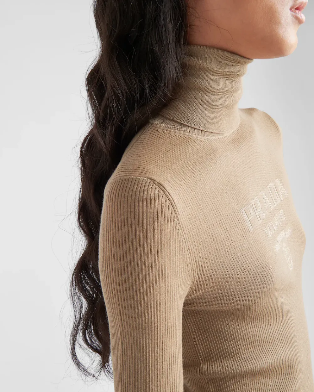 Mujer Prada TEJIDOS DE PUNTO^Jersey De Cuello Alto De Lana Superfina