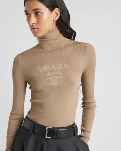 Mujer Prada TEJIDOS DE PUNTO^Jersey De Cuello Alto De Lana Superfina