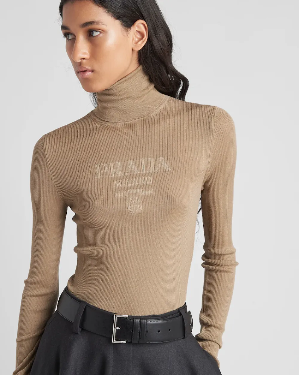 Mujer Prada TEJIDOS DE PUNTO^Jersey De Cuello Alto De Lana Superfina