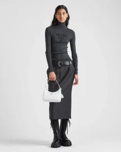 Mujer Prada TEJIDOS DE PUNTO^Jersey De Cuello Alto De Lana Superfina