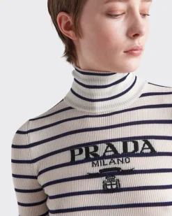 Mujer Prada TEJIDOS DE PUNTO^Jersey De Cuello Alto De Lana Superfina