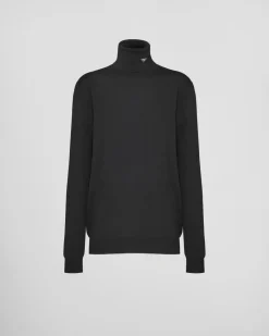 Mujer Prada TEJIDOS DE PUNTO^Jersey De Cuello Alto De Lana Superfina