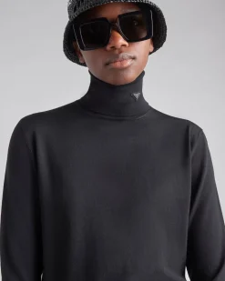 Mujer Prada TEJIDOS DE PUNTO^Jersey De Cuello Alto De Lana Superfina