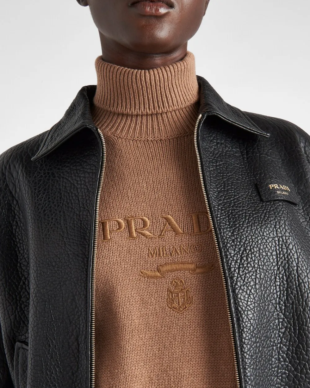 Mujer Prada TEJIDOS DE PUNTO^Jersey De Cuello Alto De Lana Y Cachemir
