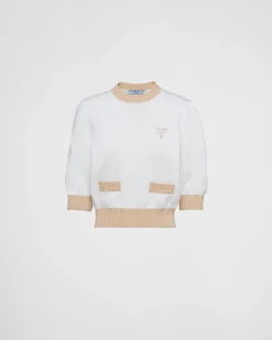 Mujer Prada TEJIDOS DE PUNTO^Jersey De Cuello Redondo De Algodón