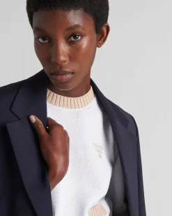 Mujer Prada TEJIDOS DE PUNTO^Jersey De Cuello Redondo De Algodón