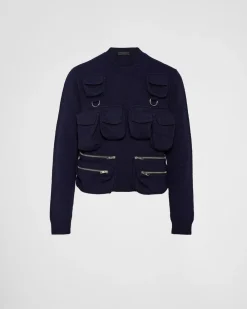 Hombre Prada TEJIDOS DE PUNTO^Jersey De Cuello Redondo De Lana Shetland