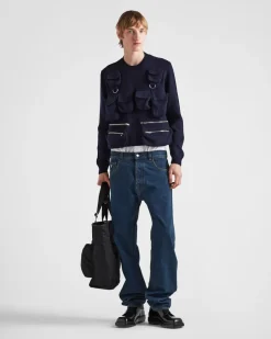 Hombre Prada TEJIDOS DE PUNTO^Jersey De Cuello Redondo De Lana Shetland