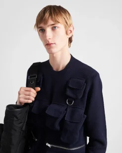 Hombre Prada TEJIDOS DE PUNTO^Jersey De Cuello Redondo De Lana Shetland