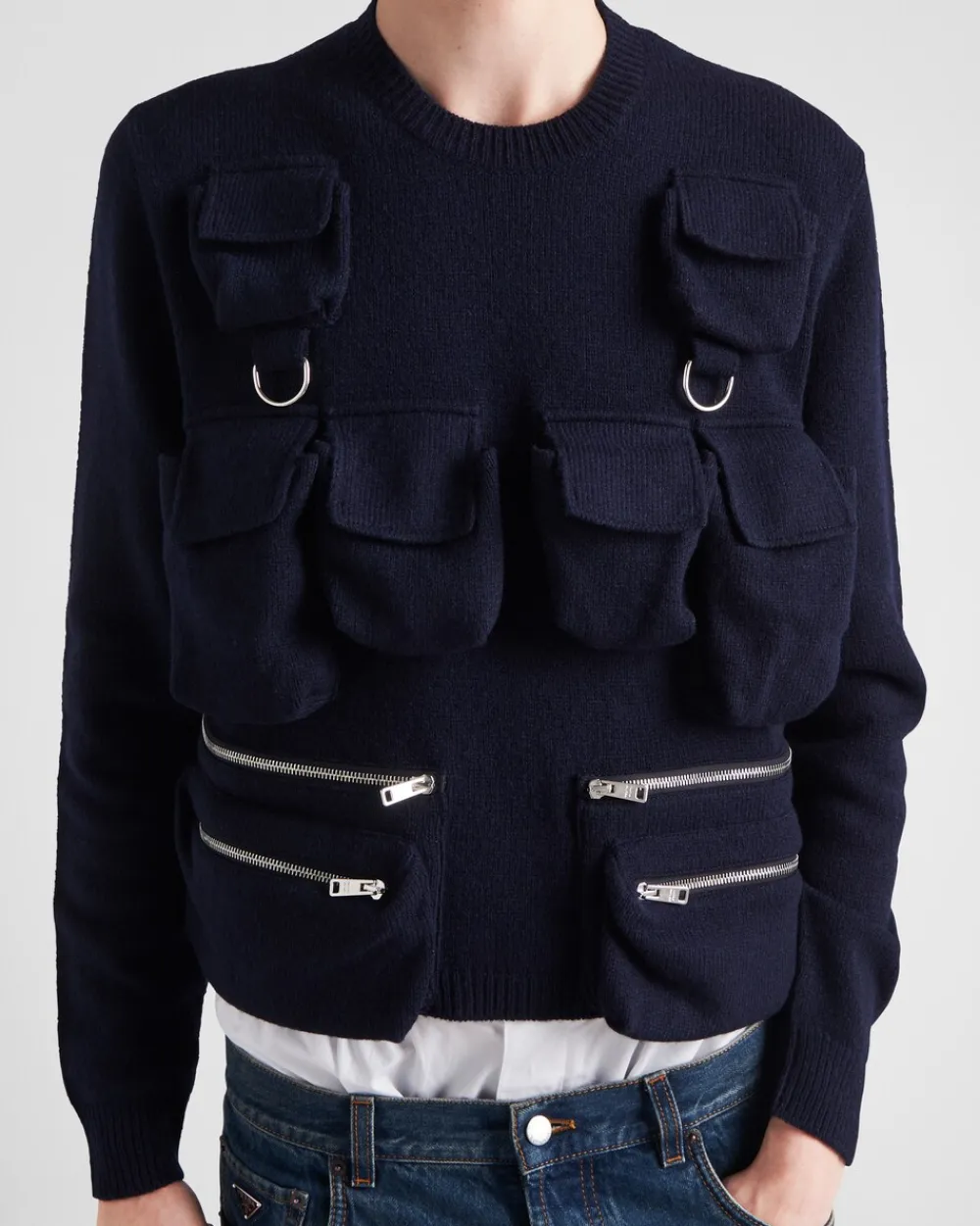 Hombre Prada TEJIDOS DE PUNTO^Jersey De Cuello Redondo De Lana Shetland
