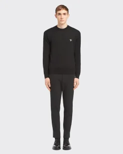 Hombre Prada TEJIDOS DE PUNTO^Jersey De Cuello Redondo De Lana Superfina