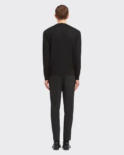 Hombre Prada TEJIDOS DE PUNTO^Jersey De Cuello Redondo De Lana Superfina