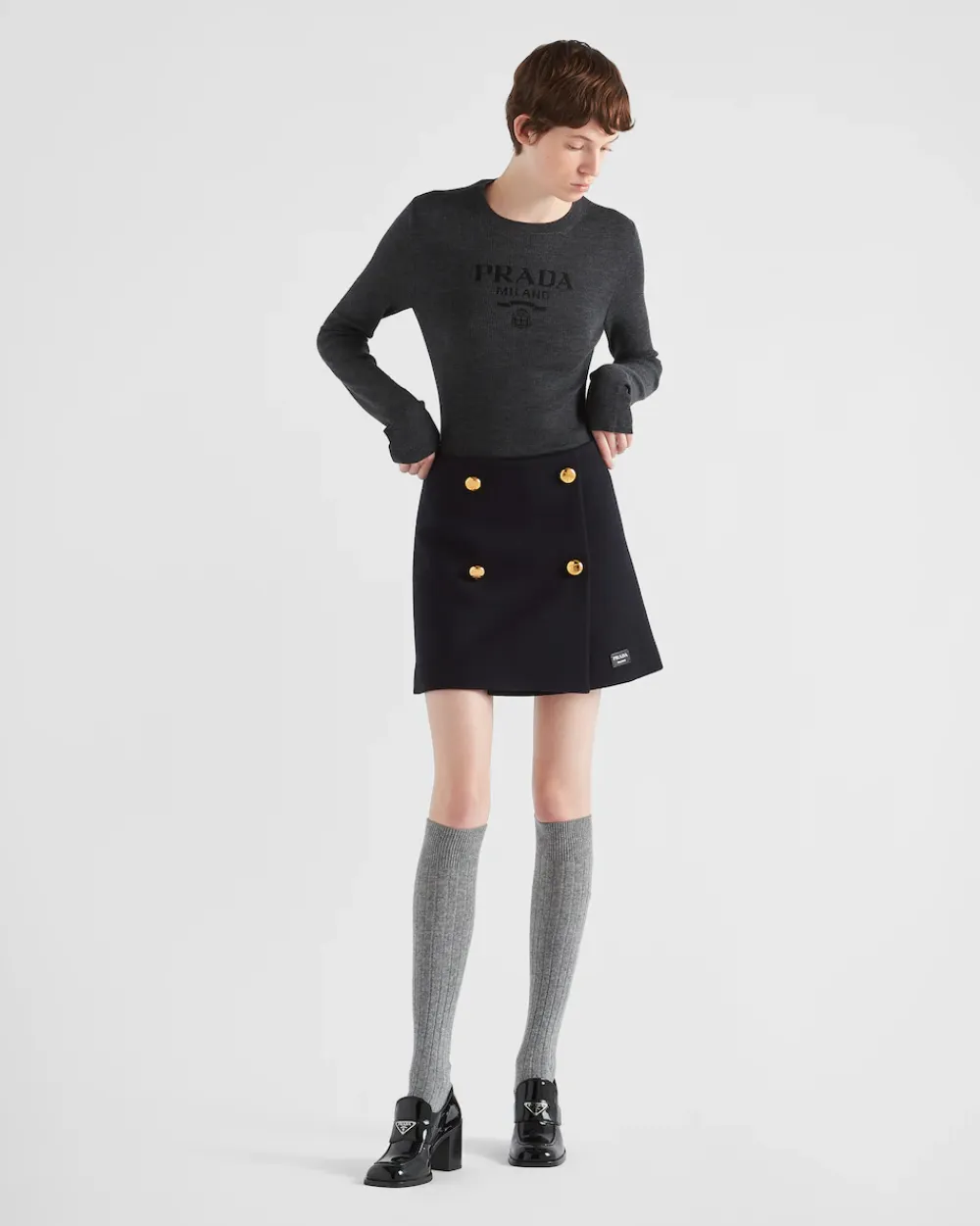 Mujer Prada TEJIDOS DE PUNTO^Jersey De Cuello Redondo De Lana Superfina