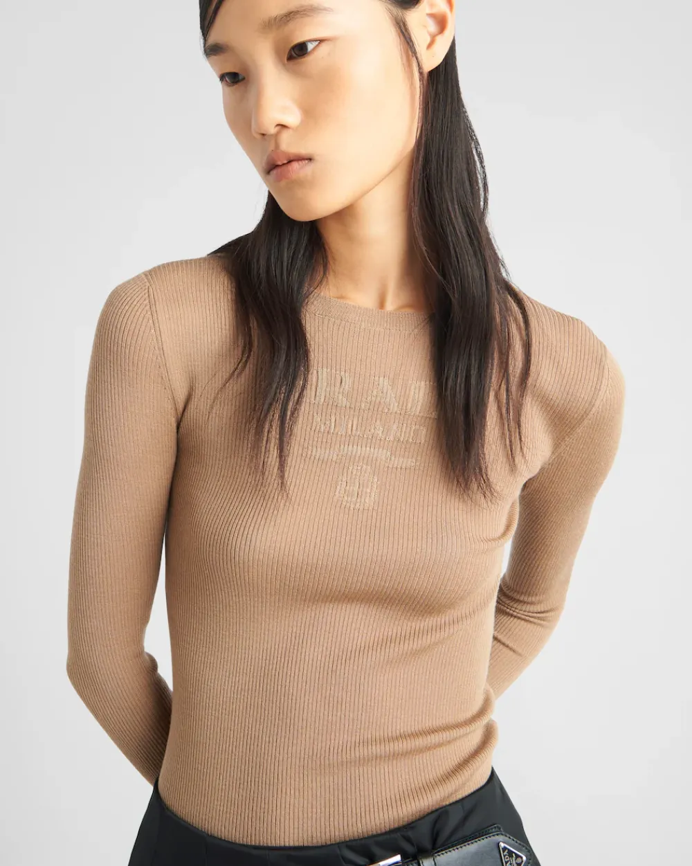 Mujer Prada TEJIDOS DE PUNTO^Jersey De Cuello Redondo De Lana Superfina