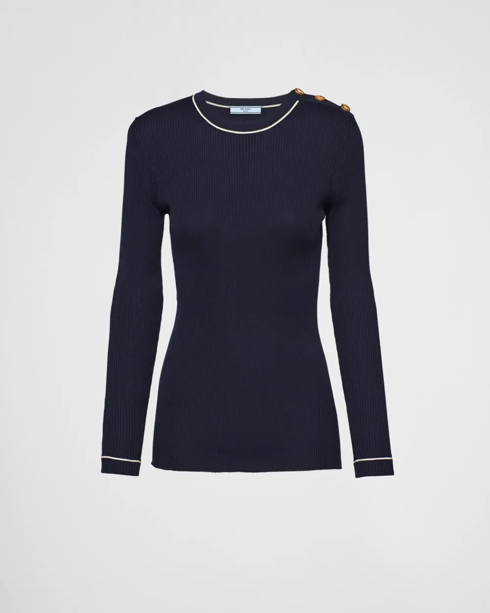 Mujer Prada TEJIDOS DE PUNTO^Jersey De Cuello Redondo De Seda