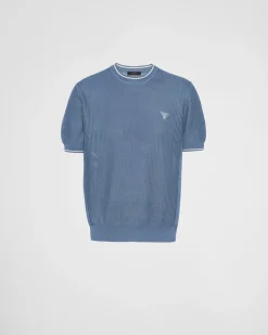 Hombre Prada TEJIDOS DE PUNTO^Jersey De Cuello Redondo De Seda Y Algodón