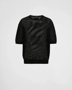 Hombre Prada TEJIDOS DE PUNTO^Jersey De Cuello Redondo De Seda Y Algodón