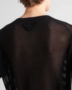 Hombre Prada TEJIDOS DE PUNTO^Jersey De Cuello Redondo De Seda Y Algodón