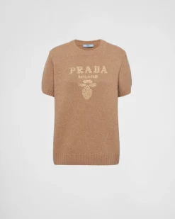 Mujer Prada TEJIDOS DE PUNTO^Jersey De Lana, Cachemir Y Lamé Con Cuello Redondo