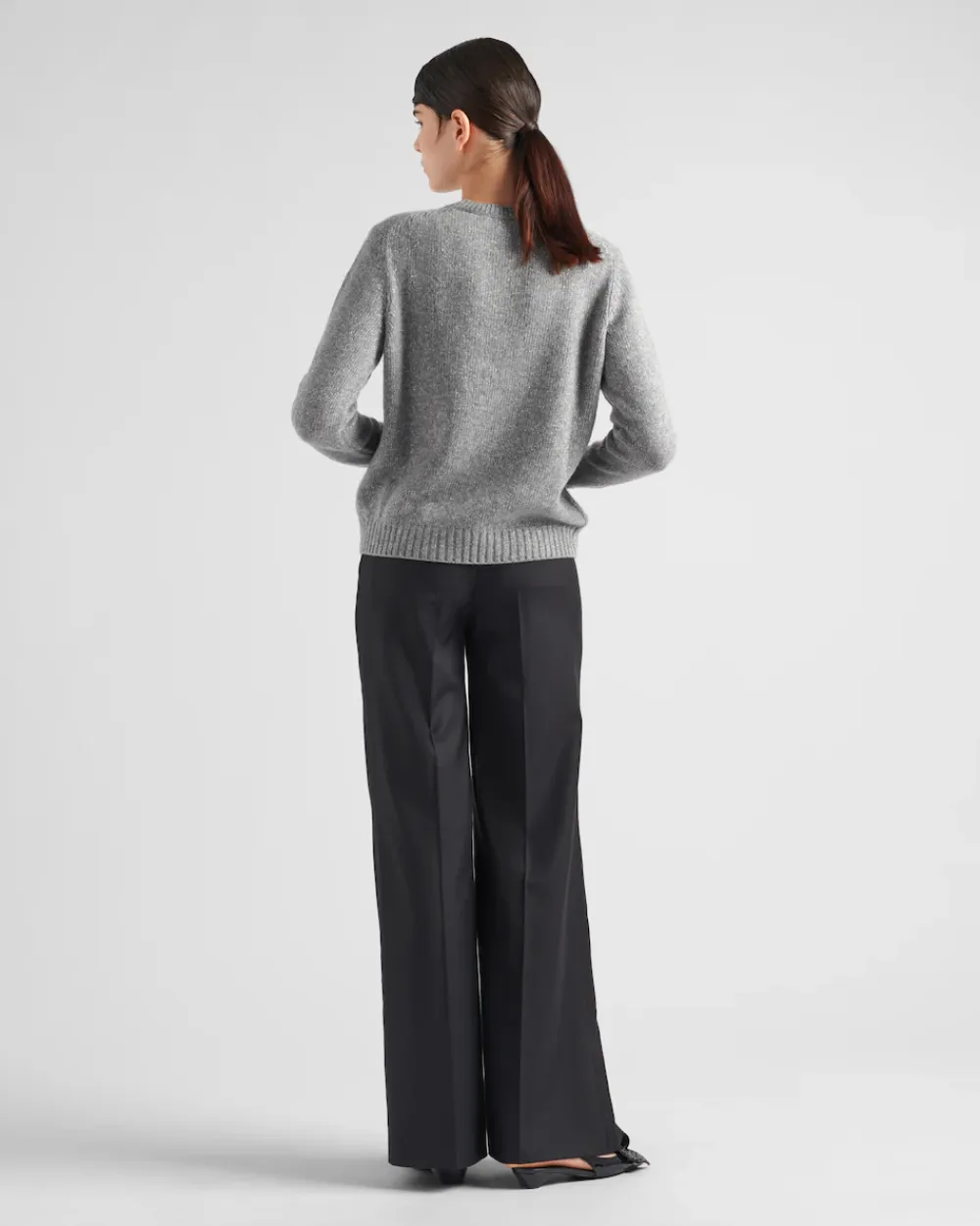Mujer Prada TEJIDOS DE PUNTO^Jersey De Lana, Cachemir Y Lamé Con Cuello Redondo