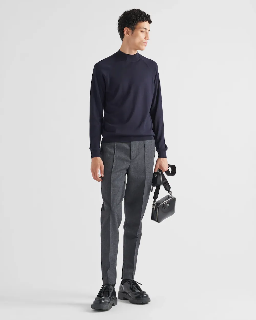 Hombre Prada TEJIDOS DE PUNTO^Jersey De Lana De Estambre Con Cuello Alto