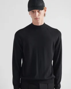 Hombre Prada TEJIDOS DE PUNTO^Jersey De Lana De Estambre Con Cuello Alto