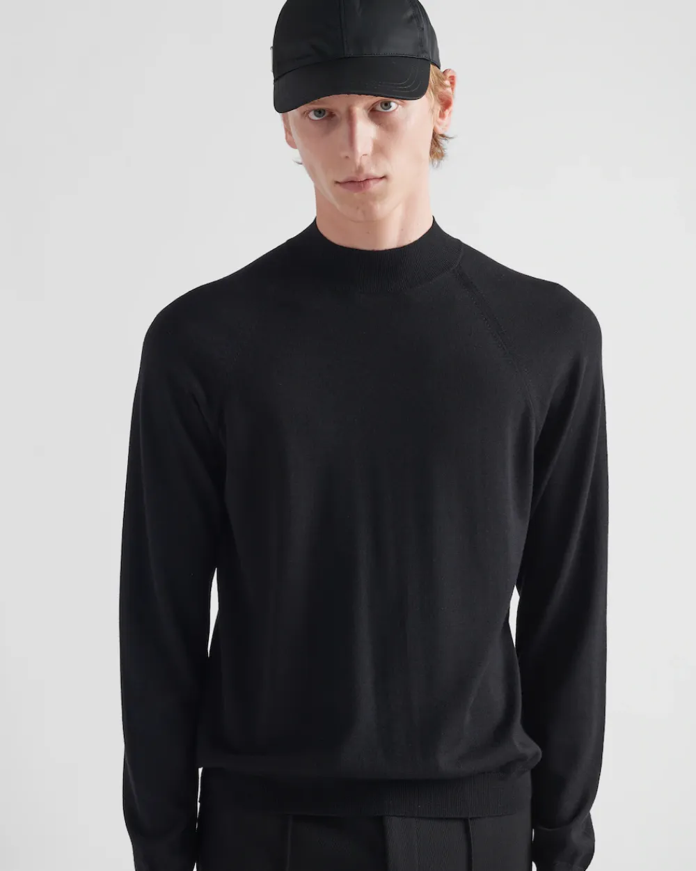 Hombre Prada TEJIDOS DE PUNTO^Jersey De Lana De Estambre Con Cuello Alto