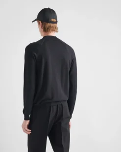 Hombre Prada TEJIDOS DE PUNTO^Jersey De Lana De Estambre Con Cuello Alto
