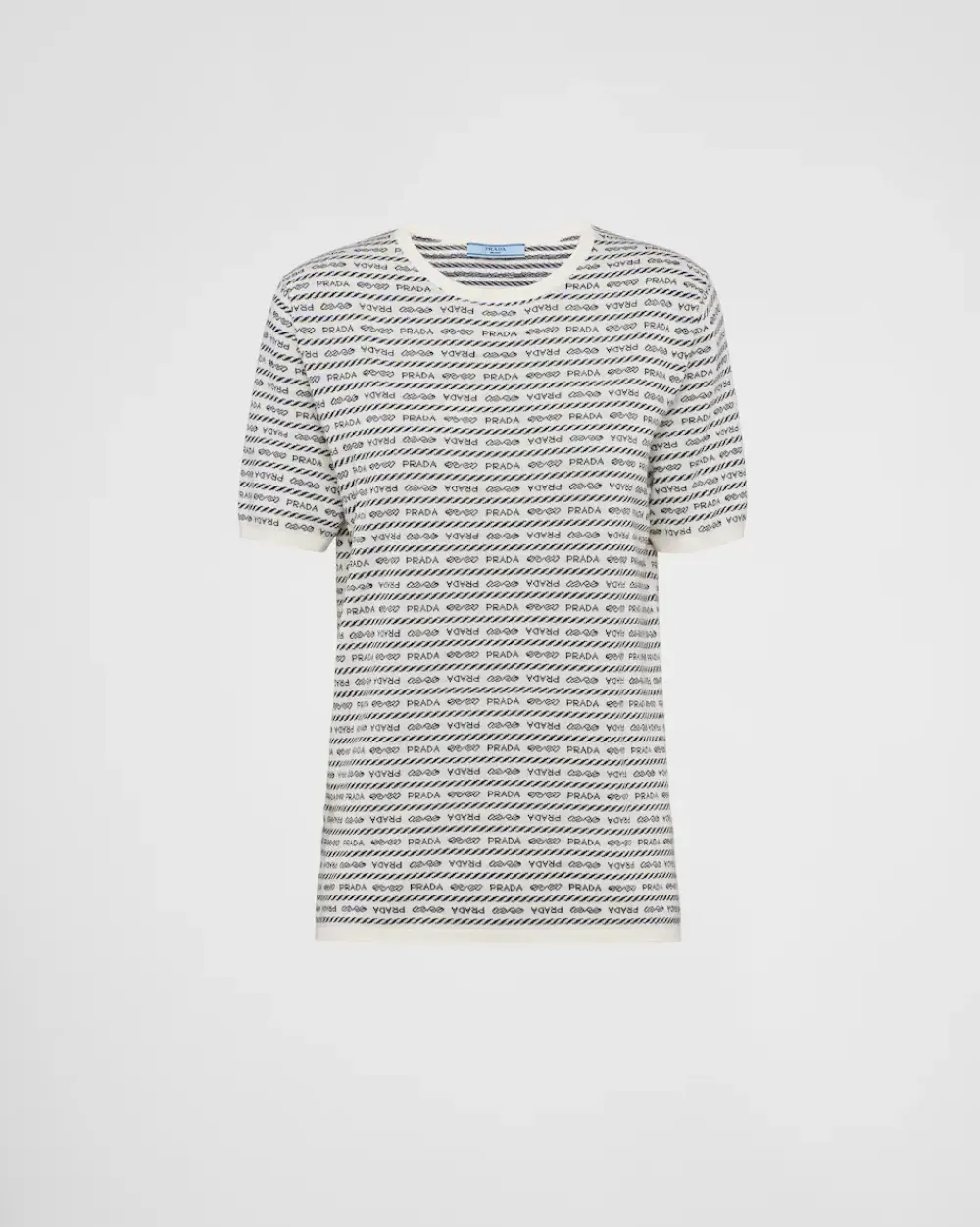 Mujer Prada TEJIDOS DE PUNTO^Jersey De Lana Superfina Con Logo De Intarsia