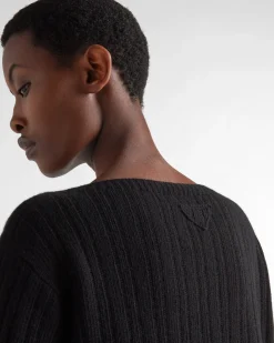 Mujer Prada TEJIDOS DE PUNTO^Jersey De Lana Y Cachemir Con Cuello De Barco