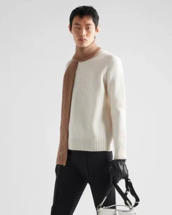 Hombre Prada TEJIDOS DE PUNTO^Jersey De Lana Y Cachemir Con Cuello Redondo