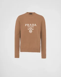 Hombre Prada TEJIDOS DE PUNTO^Jersey De Lana Y Cachemir Con Cuello Redondo